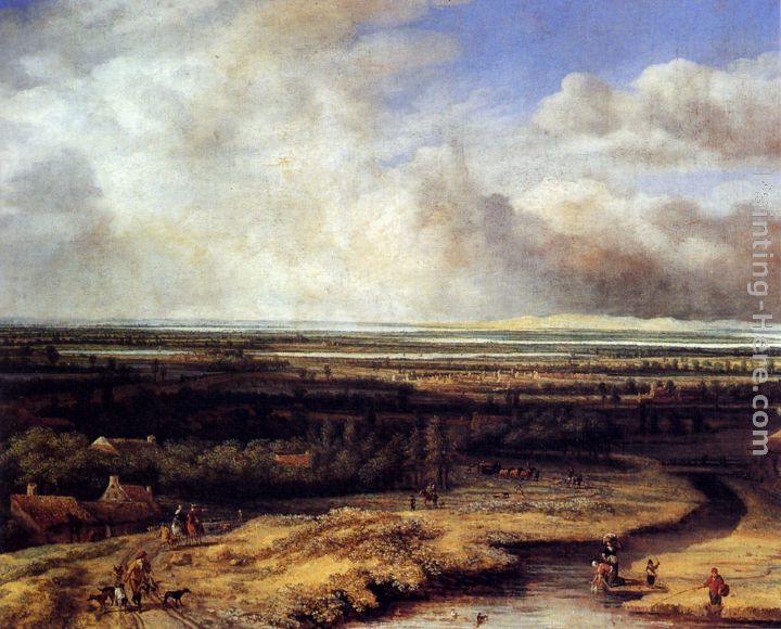 Philips Koninck An Extensive Landscape with a Hawking Party
